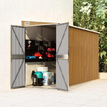 vidaXL Tuinhuis aan de muur 118x288x178 cm gegalvaniseerd, Verzenden, Nieuw
