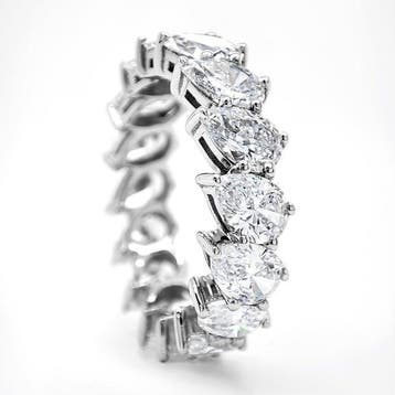 Ring - 14 karaat Witgoud - 5.60ct. tw. Diamant (Lab-grown) -