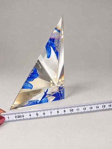 Yan Zoritchak - sculptuur, Fleur céleste - 14 cm - Kristal, Antiek en Kunst