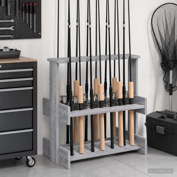 vidaXL Biljartkeu-stand Bewerkt hout 60 x 35 x 60 cm Grijs, Verzenden