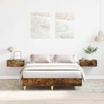 vidaXL Bedframe zonder matras 140x190 cm spaanplaat gerookt, Verzenden