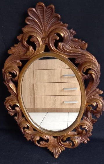 Miroir - Bronze patiné - Miroir mural baroque