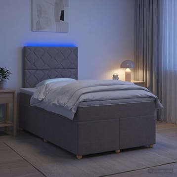 vidaXL Boxspringbed met matras met hoofdeinde Taupe 120 x, Verzenden