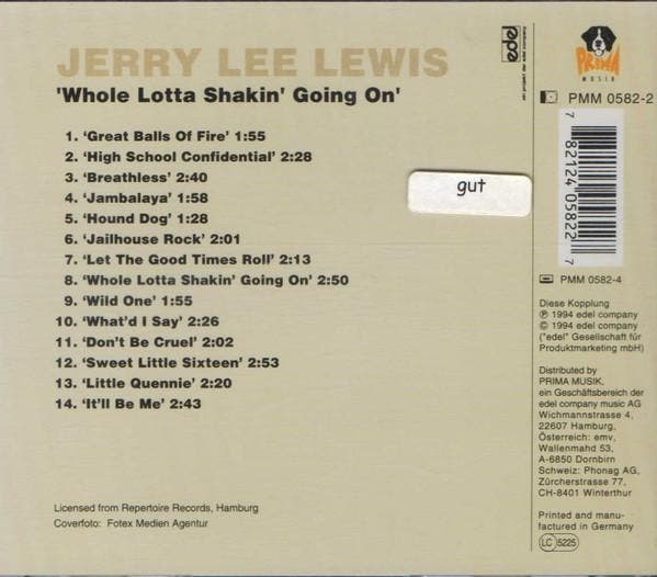 Jerry Lee Lewis - Whole Lotta Shakin Going On, Cd's en Dvd's, Cd's | Pop, Gebruikt, Verzenden