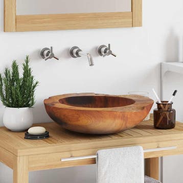 vidaXL Wastafel 45 cm massief teakhout, Verzenden, Nieuw