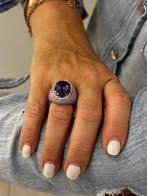Bibigi - Bague - 18 carats Or blanc, Argent Améthyste -