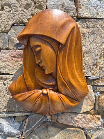 Asnaghi - Reliëf, Madonna Addolorata - 27 cm - Hout