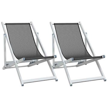 Strandstoelen (2st) | Retour Deal | NU -54%, Tuin en Terras, Tuinstoelen, Verzenden, Gebruikt, Aluminium, Verstelbaar