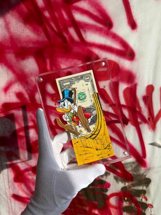 Alan Stefanov (1999) - Jumping on Wealth 1 dollar bill, Antiek en Kunst, Kunst | Schilderijen | Modern