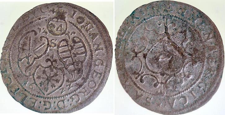 Duitsland 24 Kreuzer, Kipper, Henneberg 1622, Joh G Sachs..., Timbres & Monnaies, Monnaies | Europe | Monnaies non-euro, Envoi