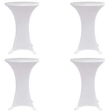 vidaXL Statafelhoes 4 st stretch Ø60 cm wit, Verzenden