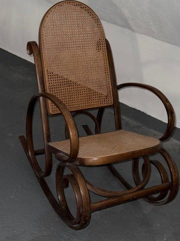 Chaise à bascule - Bois - tressage
