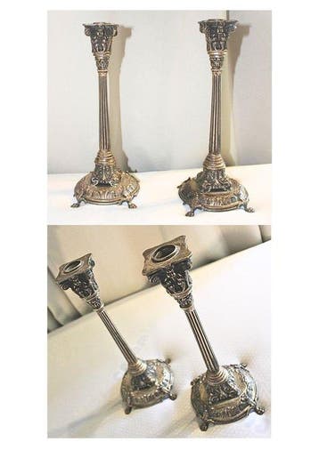 M37 - Kandelaber (2) - .800 zilver - Argento 800 Paar Milaan, Antiek en Kunst