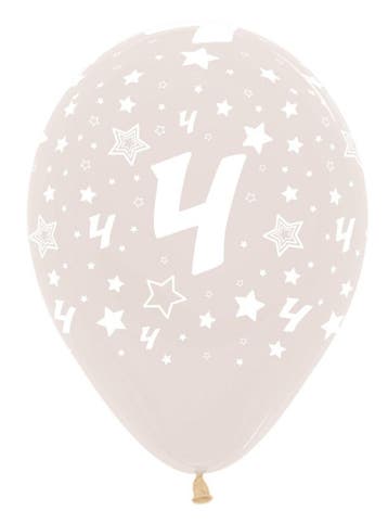 Ballonnen Number 4 Crystal Clear 30cm 25st, Verzenden