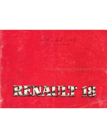 1982 RENAULT 18 INSTRUCTIEBOEKJE NEDERLANDS