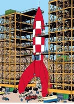 Kuifje Plastieken Map A4 Raket naar de Maan 1, Verzamelen, Ophalen of Verzenden, Nieuw