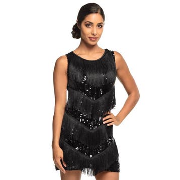 Charleston Jurk Dames Zwart Glitter, Kleding | Dames, Verzenden, Nieuw