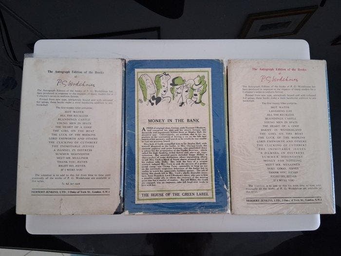P. G. Wodehouse - P. G. Wodehouse set of 3 UK first editions, Antiquités & Art, Antiquités | Livres & Manuscrits