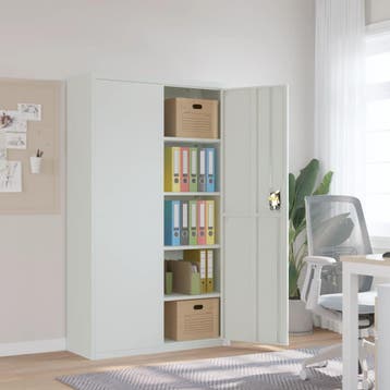 vidaXL Archiefkast 105x40x180 cm staal lichtgrijs, Huis en Inrichting, Kasten | Overige, Verzenden, Nieuw