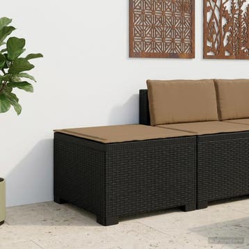 vidaXL Eén-zits Tuin Sofa met Kussen Rieten Look PP, Verzenden