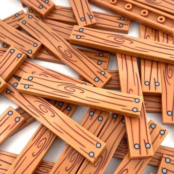 Lego Briques - 100* Custom 1x6 tile Houten medium nougat