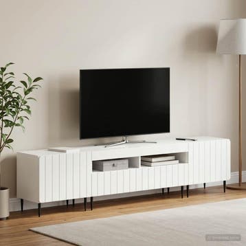vidaXL 5-delige LED TV-kast Hoogglans Wit Bewerkt hout, Verzenden