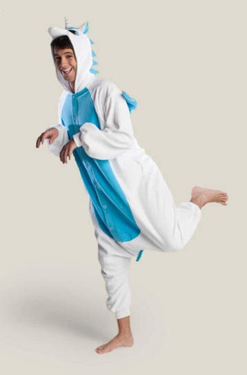 KIMU® Onesie Blauwe Pegasus Pak S-M of 158-164 -Eenhoornpak, Ophalen of Verzenden, Nieuw
