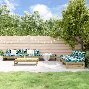 vidaXL 6-delige Loungeset met kussens geïmpregneerd, Verzenden, Loungeset