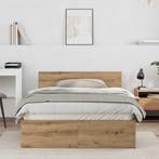vidaXL Bedframe Artisan Eiken 193 x 125 x 70 cm Bewerkt hout, Verzenden