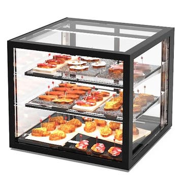 Neutrale Vitrine | INTEGRA | Zwart | 3 Niveaus |, Verzenden