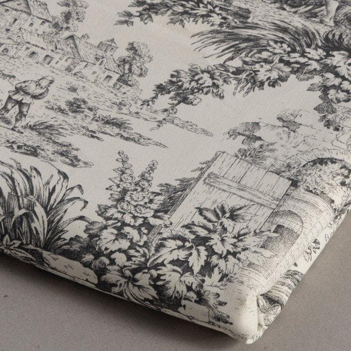AA019 - Exclusief Toile de Jouy Grijs - Meubelstof - 250 cm, Antiek en Kunst, Antiek | Tapijten, Tafelkleden en Textiel