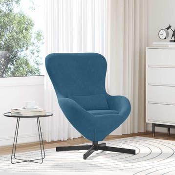 vidaXL Eivormige stoel Blauw 63 x 73 x 90 cm Fluweel, Verzenden, Nieuw