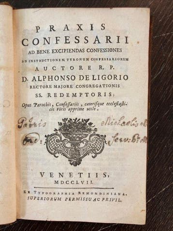 Alfonso de Liguori - Praxis Confessarii ad bene excipiendas