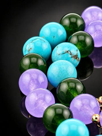 Magnesiet & Chalcedoon Halsketting - 925 Sterling Zilver, Antiek en Kunst