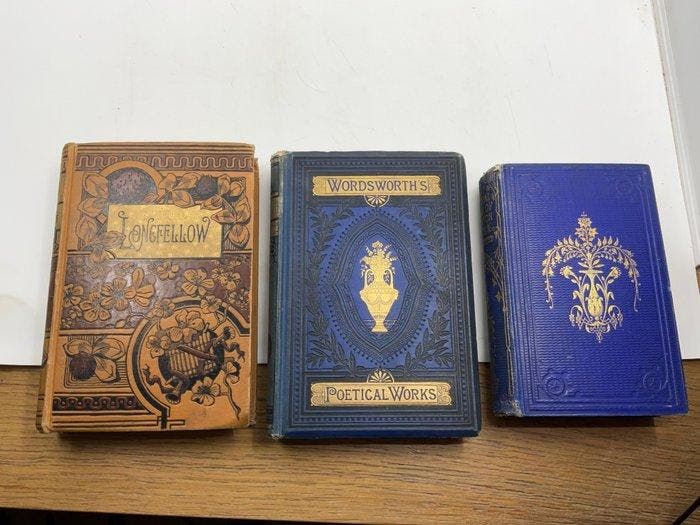 Wordworth, Thomson, Longfellow - Three 19th century poetry, Antiek en Kunst, Antiek | Boeken en Manuscripten