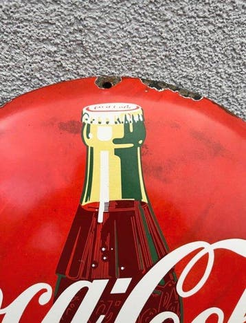 Coca-Cola - Enseigne émaillée en porcelaine Coca-Cola