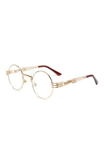 KIMU® Ronde Bril Steampunk Heren Goud Montuur Rond Heldere G, Ophalen of Verzenden, Nieuw, Wit