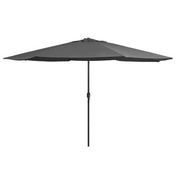 vidaXL Parasol met metalen paal 390 cm antracietkleurig, Verzenden