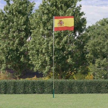 vidaXL Vlag met vlaggenmast Spanje 5,5 m aluminium, Diversen, Verzenden, Nieuw