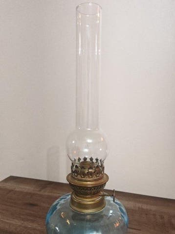 Petroleumlamp - Glas, Messing