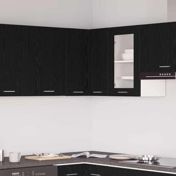vidaXL Hangkast Lyon Zwart Eiken 57 x 57 x 60 cm Bewerkt, Verzenden, Nieuw