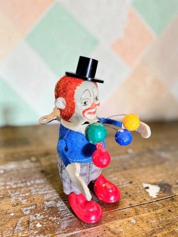 Schuco - Clown Jongleur Nr. 965 - Opwindfiguur - 1940-1949 -, Antiquités & Art, Antiquités | Jouets