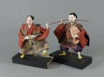 Ebisu & Daikoku: Japanese Lucky Gods Doll Set - Early Showa