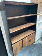 Sturdy boekenkast groot, mangohout + metaal (nieuw, outlet), Huis en Inrichting, Kasten | Boekenkasten, Nieuw, Overige houtsoorten