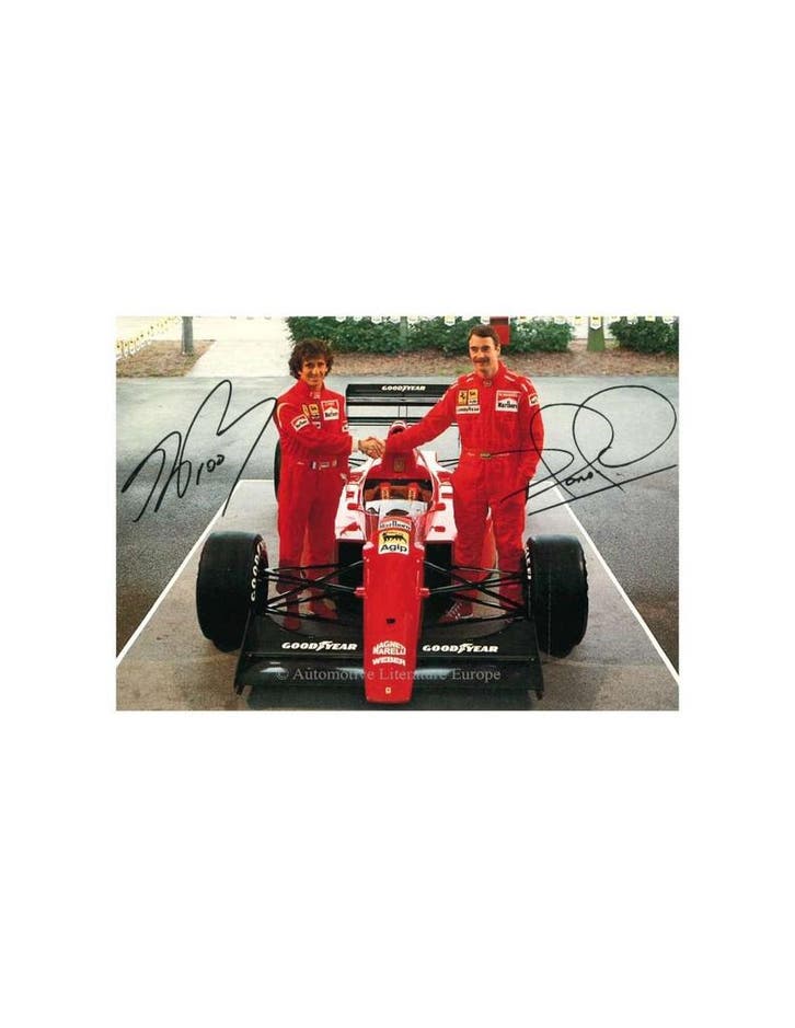 1990 FERRARI 641 ALAIN PROST - NIGEL MANSELL ANSICHTKAART, Livres, Autos | Brochures & Magazines, Enlèvement ou Envoi