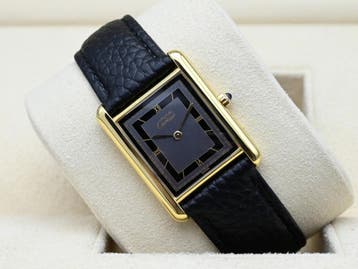 Cartier Tank Ref. 681006 Year 1990s (Box), Handtassen en Accessoires, Horloges | Heren, Overige merken, Leer, Polshorloge, Ophalen of Verzenden