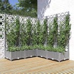 vidaXL Plantenbak met latwerk 120x120x121,5 cm polypropeen, Verzenden