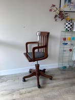 Bureaustoel - Hout, Synthetisch leder, Metaal