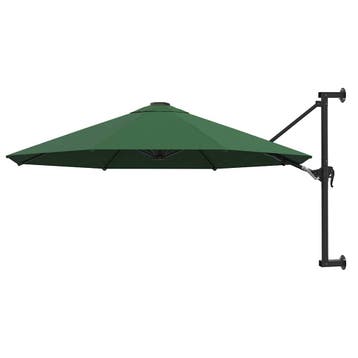 vidaXL Wandparasol met metalen paal 300 cm groen, Tuin en Terras, Verzenden, Nieuw