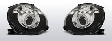 Koplampen Angel Eye | geschikt voor Fiat 500 2007 | zwart, Verzenden, Nieuw, Fiat